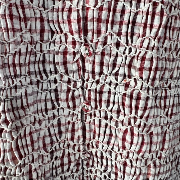 Free People Red and White Checkered gingham tunic Top large - Picture 3 of 8